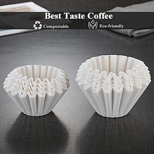 1-2 Cup White Coffee Filters, 100 Count Unbleached Basket Coffee Filter Paper for Miniature Mr Coffee, Small Coffee Maker, Single Serve Coffee Pot, Pour Over Coffee Kit