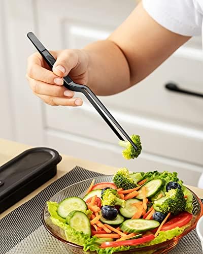 BUNDLEPRO Kitchen Tweezers Tongs with Precision Serrated Tips, 3 Pcs, 10''