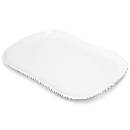 Carlisle FoodService Products Stadia Resuable Plastic Platter for Home and Restaurant, Melamine, 13 x 7 Inches, White