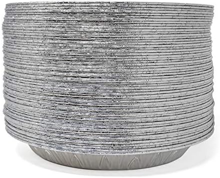 Fig & Leaf (60 Pack) Premium 9-Inch Pie Pans l Disposable Aluminum Foil l Heavy-Duty l Tin Plates for Tart Quiche Pies