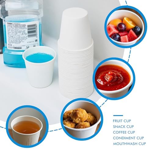 RACETOP 3000 Pack 3 oz Paper Cups for Bathroom, Disposable Mouthwash Cups, Small Paper Cups, for Parties, Picnics, Travel
