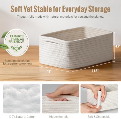 5 Pack Small Woven Storage Baskets for Shelves, Gift Baskets Empty