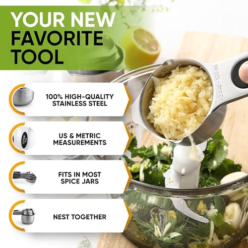 Spring Chef Magnetic Measuring Cups & Spoons Set of 9 with Leveler, Black