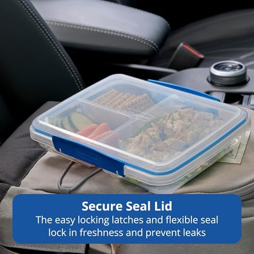 Rubbermaid Pack & Go Set with Two 350 mL Containers and Two 820 mL Containers, Divided Compartments, Meal Prep Containers with Secure Seal Lids