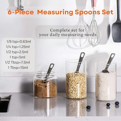 11PCS Measuring Spoons Set Stainless 1 tbsp, 1/2 tbsp, and 1-1/16tsp Steel Measuring Spoons for Cooking Baking Spice Jars and Liquid Ingredients