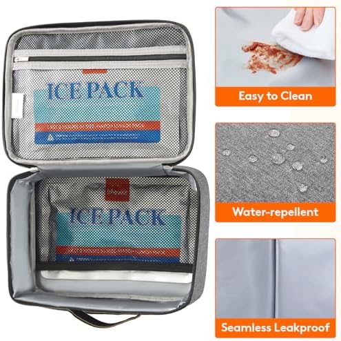 Lifewit Freezable Lunch Box, Insulated Reusable Lunch Bag with 2 Ice Packs