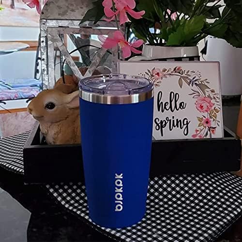 BJPKPK 20 oz Coffee Tumbler with Lid, Straw, Insulated Stainless Steel Mug