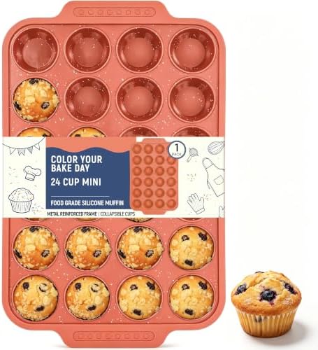 Silicone Muffin Pans for Baking with Metal Reinforced Frame