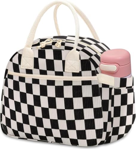 Carry bloom Lunch Box for Women, Insulated Lunch Bag Cute Corduroy Lunchbag
