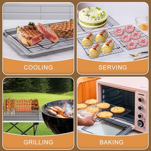 Briout Cooling Rack for Cooking Baking 3 Tiers, 16" x 10" Wire Rack, Black