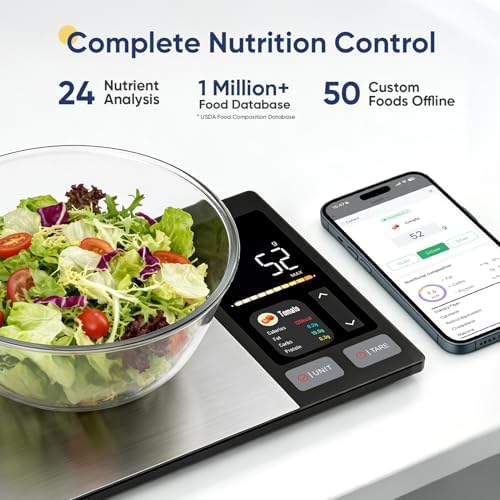 Smart Food Scale with Nutritional Calculator, Free APP with 24 Nutrients