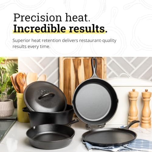 Lodge Cast Iron 5-Piece Set, PFAS-Free Pre-Seasoned Kitchen Set