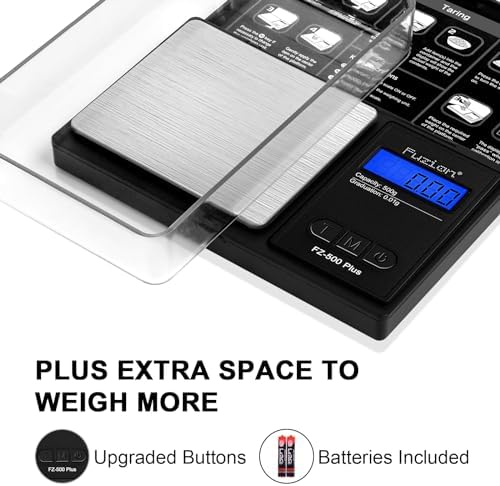 Fuzion Digital Pocket Gram Scale 0.01g x 500g - Small Food Scale with Tray
