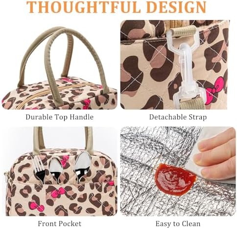 MEXS Lunch Bag for Women Reusable Lunch Box Quilted Puffer Large Capacity Insulated Cooler Tote Bags Work Travel Picnic