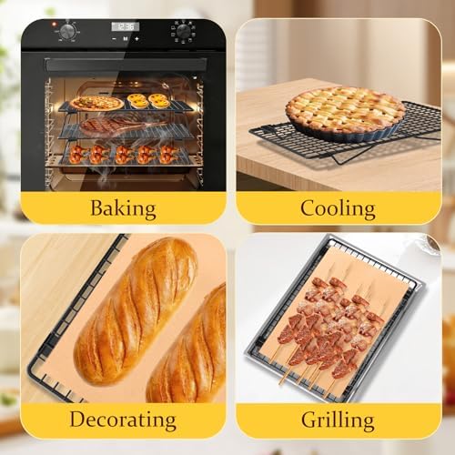 3-Tier Collapsible Cooling Rack, 13.4"x9.3" Cooling Racks with 50 Pcs