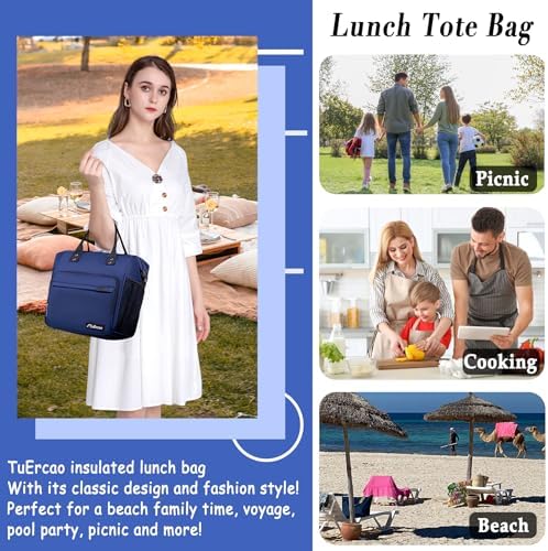 TuErCao Bule Lunch Box for Women Insulated Lunch Bag for Female Adult for Work, Lunch Cooler for Women