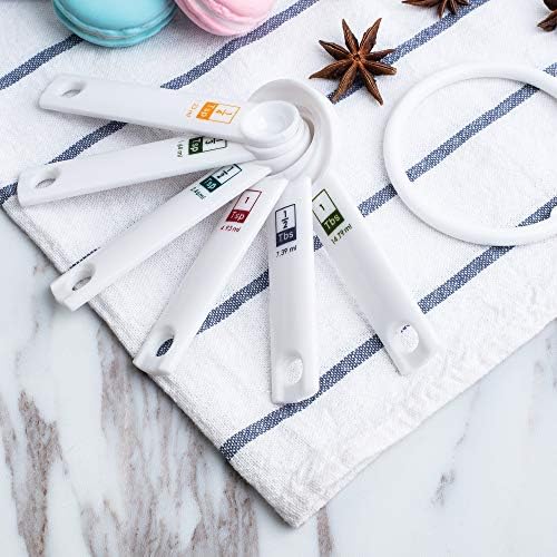Fox Run 6-Piece Plastic Measuring Spoon Set White, 1.6 x 9 x 3 inches