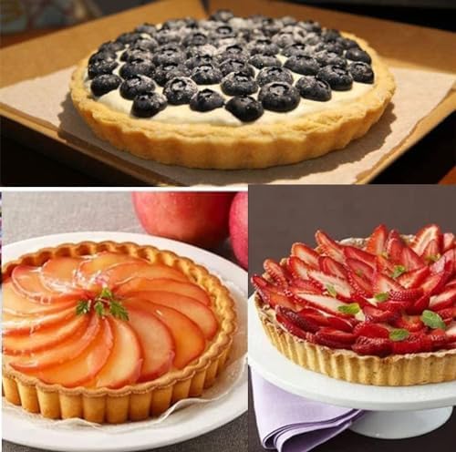 RICHSC-PAN Tart Pan, 9 Inch Tart Pans, Non-Stick Removable Loose Bottom Carbon Steel 9In Tart Pan, The 9.5 Inches at the Top and 9 Inches at the Bottom, With a Depth of 1.1 Inches. (Pack of 2)