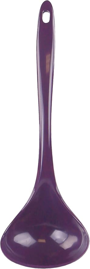 Reston Lloyd Melamine Soup Ladle Kitchen Utensil, Premium Quality Utensil with Heat Resistant Ergonomic Handle, Durable BPA-Free Plastic, 10.5 inch long, 6pc Set, Plum