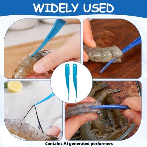 2PCS Shrimp Deveining Tool, Blue Shrimp Deveiner Prawn Peeler Shell Remover Kitchen Seafood Gadget For Home Cooking And Seafood Preparation