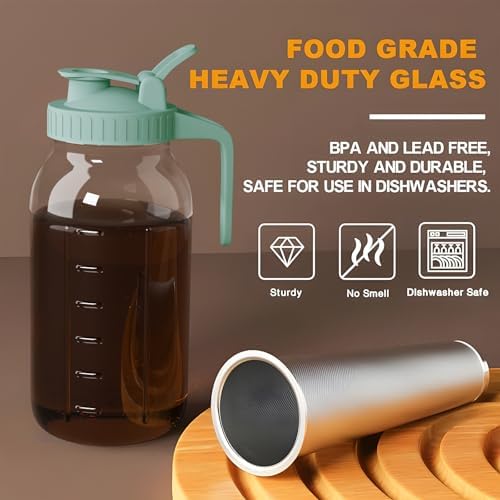 JunVpic Cold Brew Coffee Maker, 32 oz Glass Mason Jar Pitcher