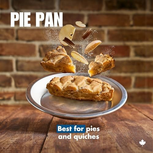 Norjac 9 Inch Pie Pan, 3 Pack, 1.25 Inch Deep, Round Aluminum Baking Pans for Oven, Rust-Free, Durable, Made in Canada