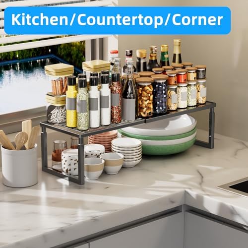 Cabinet Shelves, 4 Pack Stackable Shelves for Pantry Storage