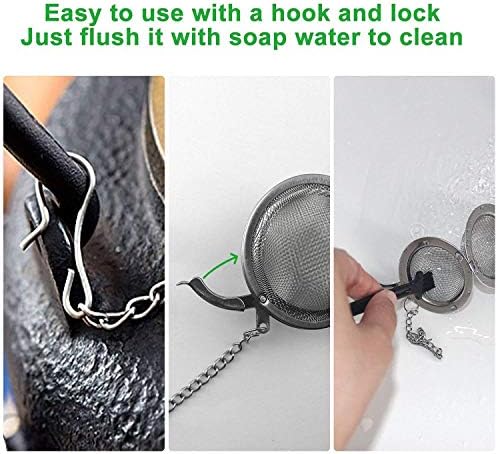 GOLF Tea Infuser,Extra Fine Mesh Tea Cup Filter Silicone Handle Stainless Steel Tea Strainer for Brew Loose Leaf Tea (12Pcs Tea Infuser)