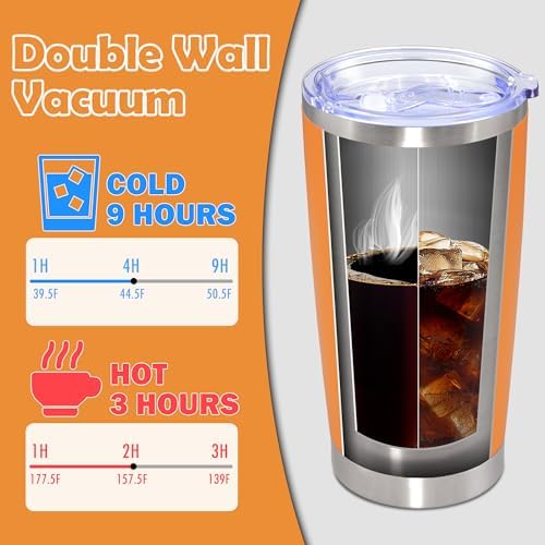 20oz Tumbler Stainless Steel Tumbler Coffee Tumbler with Lid Orange, 8P