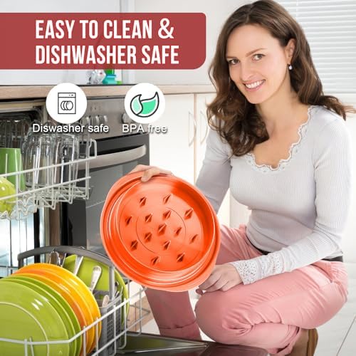 SoulLife Chicken Shredder Tool Twist 8 Inches, BPA free, Dishwasher safe, Meat Shredder, with Clear Lid, Ergonomic Handle, Strong Anti-slip, Easy To Clean, Suitable for Pork Beef Chicken (Orange)