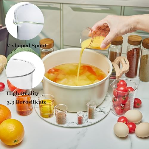 Ackers BORO3.3 Glass Measuring Cup Set, Beaker Style, 7-Piece