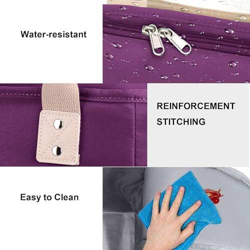 Hafmall Lunch Box for Women, Insulated Lunch Bag, Wide Opening, Purple