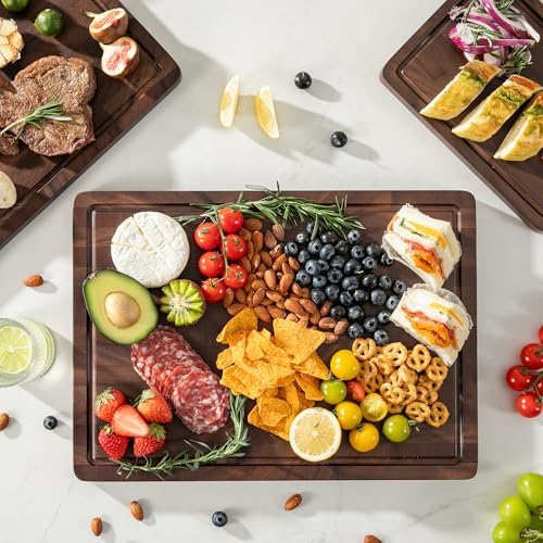 THETCHRY Walnut Wood Cutting Board Set, End Grain Cutting Board for Kitchen