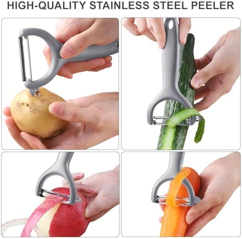 Safe Mandoline Slicer for Kitchen, 6 in 1 Vegetable Chopper, Potato Slicer