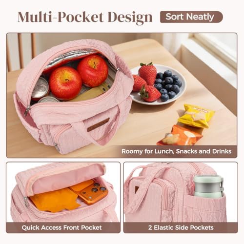 DALINDA Lunch Box Lunch Bag for Women Men, Insulated Lunch Bags, Reusable Bubble Crinkle Cute Lunchbox Lunchbag Small Cooler Tote Bag for Work, Travel, Picnic, Camping