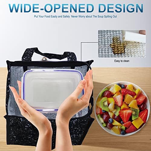 iknoe 9L Insulated Lunch Bag for Men & Women, Leak-Resistant Brightblack
