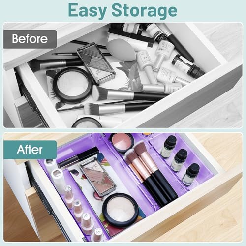 25 PCS Plastic Drawer Organizer Set, Makeup Organizers and Storage Bins