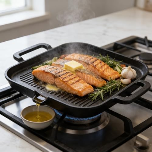Cast Iron Grill Pan (11.8 x 9.8 inch)