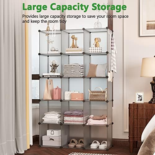 C&AHOME 16 Cube Storage Organizer Cube Shelves Units Storage Cubes, Grey