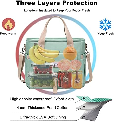 Weitars Insulated Lunch Bag for Women Men,Leak Proof Lunch Box for Work