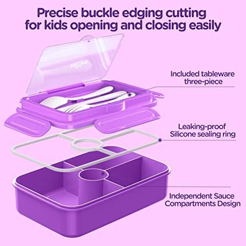 Jelife Lunch Box Kids Bento Box, Large Bento-Style Leakproof