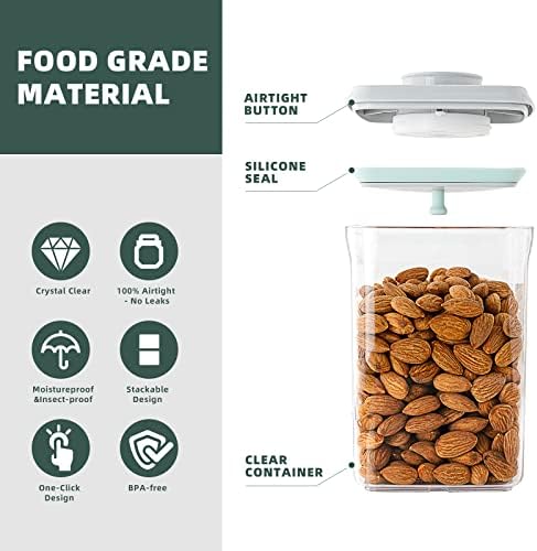 Pop Top Food Storage Containers, 0.5 Qt & 1.5 Qt Airtight Jars