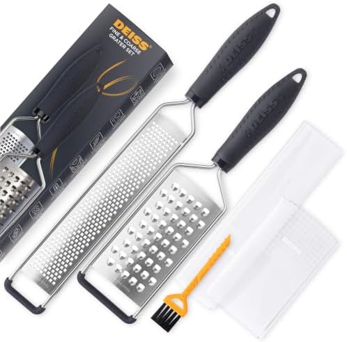 Deiss PRO 2-Pc Kitchen Grater Set - Lemon Zester & Coarse Cheese Grater