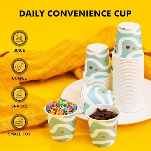 RACETOP 3 oz Bathroom Cups 300 Pack, Small Paper Cups, Blue Lines