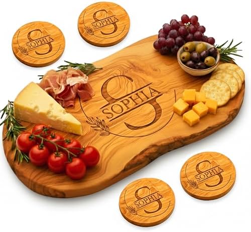 Personalized Olive Wood Cutting Board - Custom Charcuterie Boards, Housewarming, New Home, Birthday Gift for Women, Her, Men, Him, Wedding, Bridal Shower, Engagement, Anniversary, Mother’s Day Gifts
