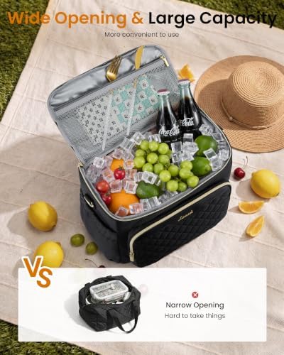 LOVEVOOK Lunch Box for Women, Wide Opening Cute Insulated Lunch Box Bag