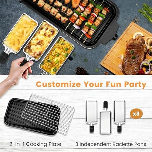 Electric Indoor Grill 1700W 2 in 1 Smokeless Griddle Grill Pan for Kitchen