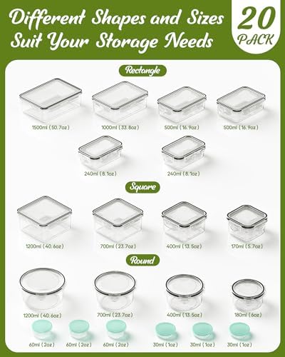 Canfanni 40 Piece Food Storage Containers with Lids, BPA-Free