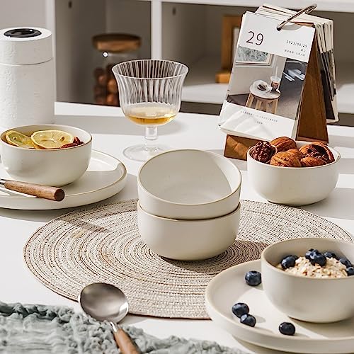 S&Q'S CERAMICS Ceramic Small Bowls for Kitchen, Set of 6, 9 ounces Small Ceramic Bowls for Condiments, Dipping, Side Dishes (Glazed Matte Off-White)…