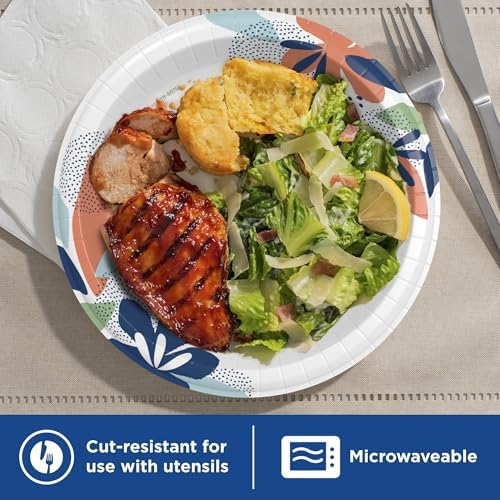 Dixie Large Paper Plates 10 Inch, 150 Ct Disposable Paper Plate Pack